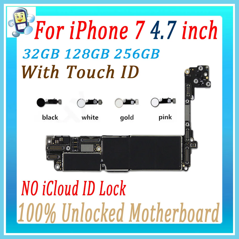 Logic board For iPhone 7 Motherboard original unlocked For iPhone 7g mainboard With Touch ID home button working ,Free iCloud
Logic board For iPhone 7 Motherboard original unlocked For iPhone 7g mainboard With Touch ID home button working ,Free iCloud