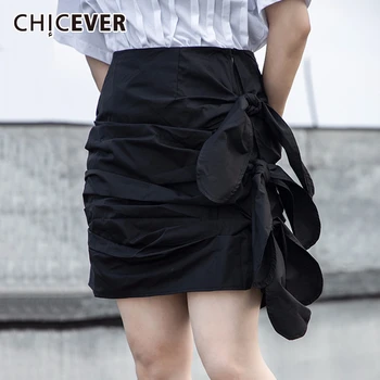 CHICEVER Patchwork Bowknot Women's Skirt High Waist Loose Large Size Bodycon Mini Summer Skirts Female Clothes 2020 Fashion 
CHICEVER Patchwork Bowknot Women's Skirt High Waist Loose Large Size Bodycon Mini Summer Skirts Female Clothes 2020 Fashion