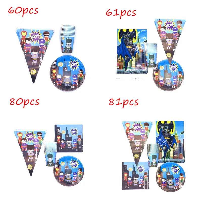 81pcs Superhero Cartoon Batman Boys Favor Birthday Christmas Party Decorations Supplies Plate Napkin Tablecloth Iron Man Cup Set
81pcs Superhero Cartoon Batman Boys Favor Birthday Christmas Party Decorations Supplies Plate Napkin Tablecloth Iron Man Cup Set