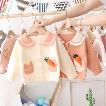 Autumn Winter Children Kids Long Sleeve Cartoon Cat Lapel Collar Radish Knitwear Sweater Baby Girls Cardigans Outerwear Coats
Autumn Winter Children Kids Long Sleeve Cartoon Cat Lapel Collar Radish Knitwear Sweater Baby Girls Cardigans Outerwear Coats
