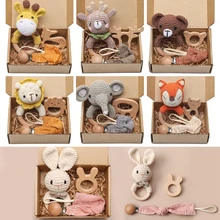 3Pcs/Set Baby Crochet Animal Set Cute Bunny Elephant Rattle Bracelet Beech Wooden Teether Infant Pacifier Clip Chain Baby Toys 
3Pcs/Set Baby Crochet Animal Set Cute Bunny Elephant Rattle Bracelet Beech Wooden Teether Infant Pacifier Clip Chain Baby Toys