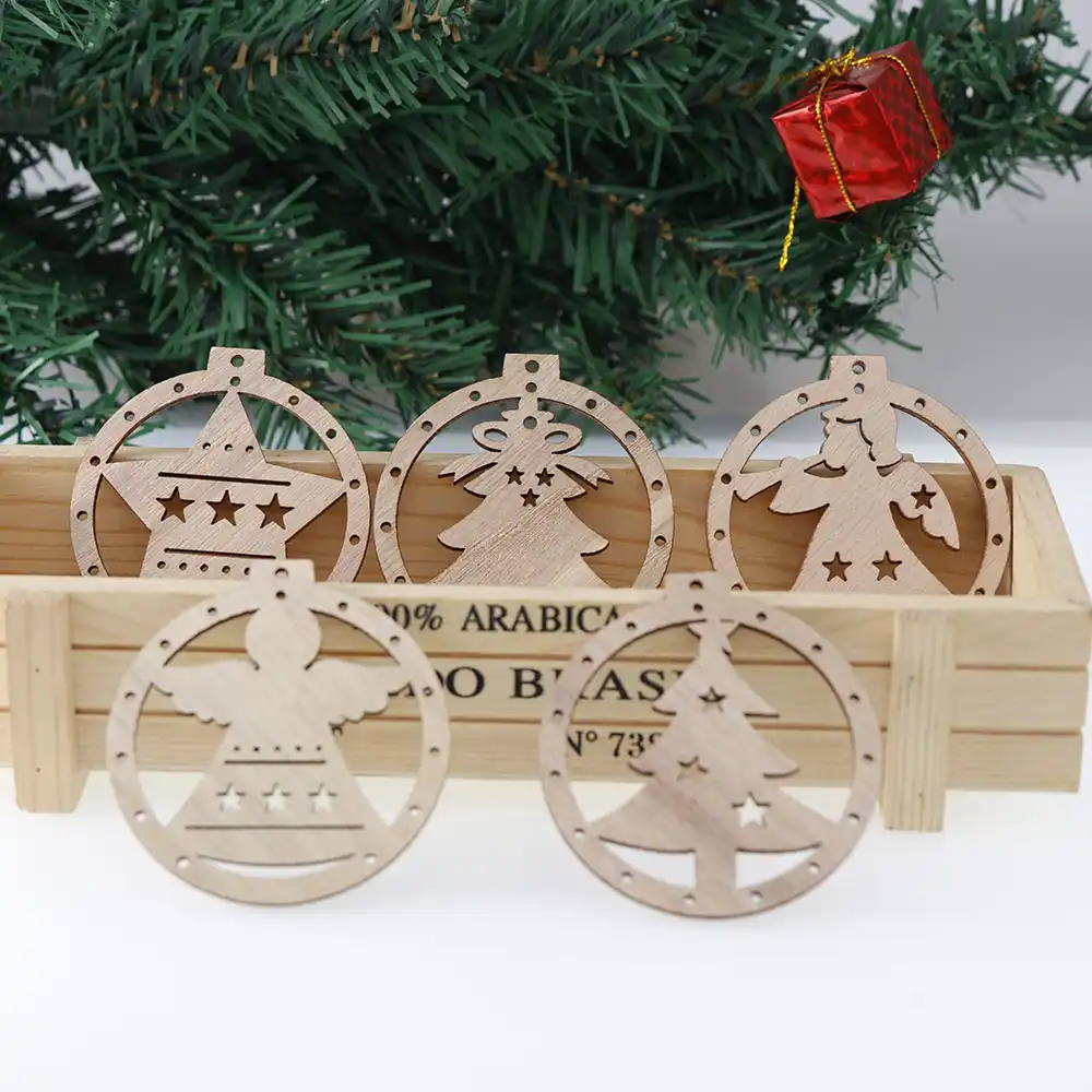 vintage christmas wooden pendants ornaments diy wood crafts kids