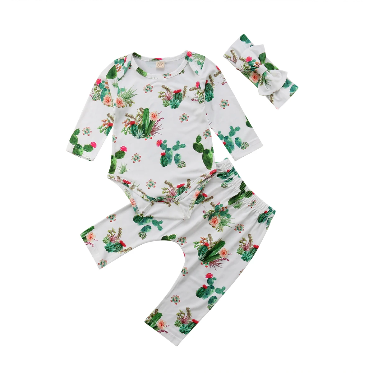 Фото В 2019 году комплект одежды с рисунком кактуса для новорожденных мальчиков и