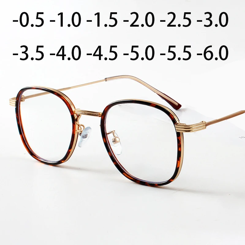

-1.0 -1.5 -2.0 to -6.0 Finished Myopia Glasses Women Men Vintage Round Eyeglasses Prescription Nearsighted Eyewear Degree Unisex
