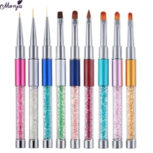 Monja 3 pçs/set prego arte acrílico uv gel extensão construtor strass pintura pincel linhas forro padrão desenho caneta manicure ferramenta(China)