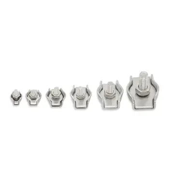 5pcs 304 Stainless Steel Wire Rope Clip Single Grips Cable Clamp Marine Hardware Rigging Marine Hardware M2/M3/M4/M5/M6/M8/M10