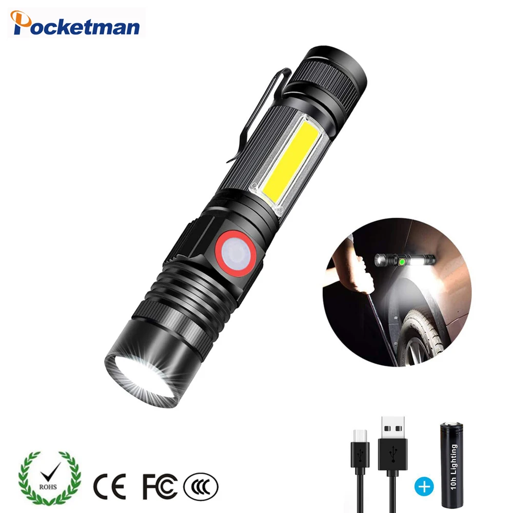 Rechargeable Flashlight Magnetic Flashlights Side Work Light Zoomable Pocket Flashlight For Camping Hiking Home Power Outage
Rechargeable Flashlight Magnetic Flashlights Side Work Light Zoomable Pocket Flashlight For Camping Hiking Home Power Outage