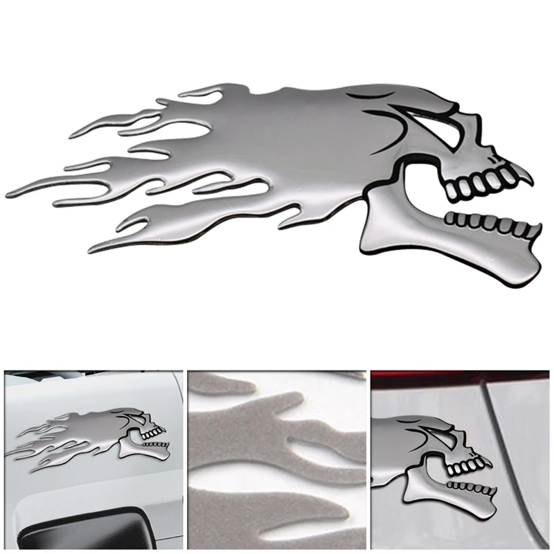 2Pcs/Pair 3D Chrome Ghost Skull Head Auto Motorcycle Car Sticker Emblem Decals 14.5x5.5cm
2Pcs/Pair 3D Chrome Ghost Skull Head Auto Motorcycle Car Sticker Emblem Decals 14.5x5.5cm