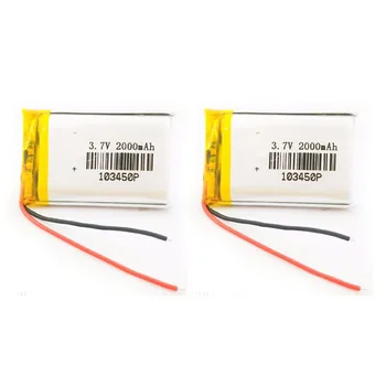Lot 2PCS 3.7V 2000mAh 103450 103450P Lipo Polymer Lithium Rechargeable Battery For GPS Bluetooth Speaker Headset Interphone
Lot 2PCS 3.7V 2000mAh 103450 103450P Lipo Polymer Lithium Rechargeable Battery For GPS Bluetooth Speaker Headset Interphone