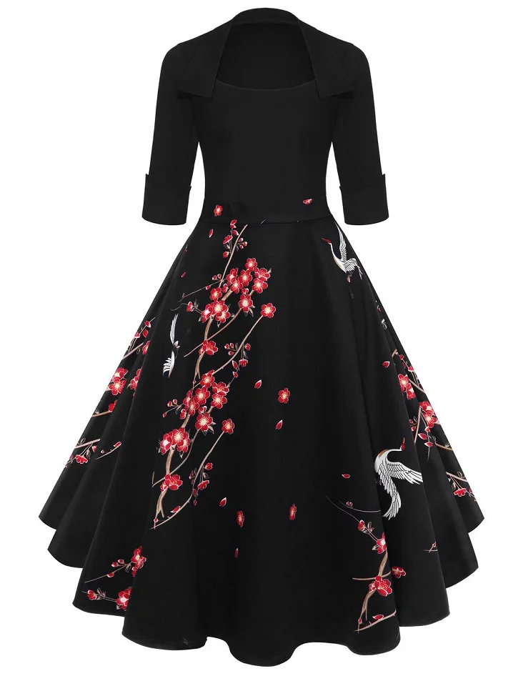 2019 Satin Vantage Scoop Neck Three Quarter Sleeves A Line Cocktail Dresses Flower Printing Knee Length Women Night Club Dress
2019 Satin Vantage Scoop Neck Three Quarter Sleeves A Line Cocktail Dresses Flower Printing Knee Length Women Night Club Dress