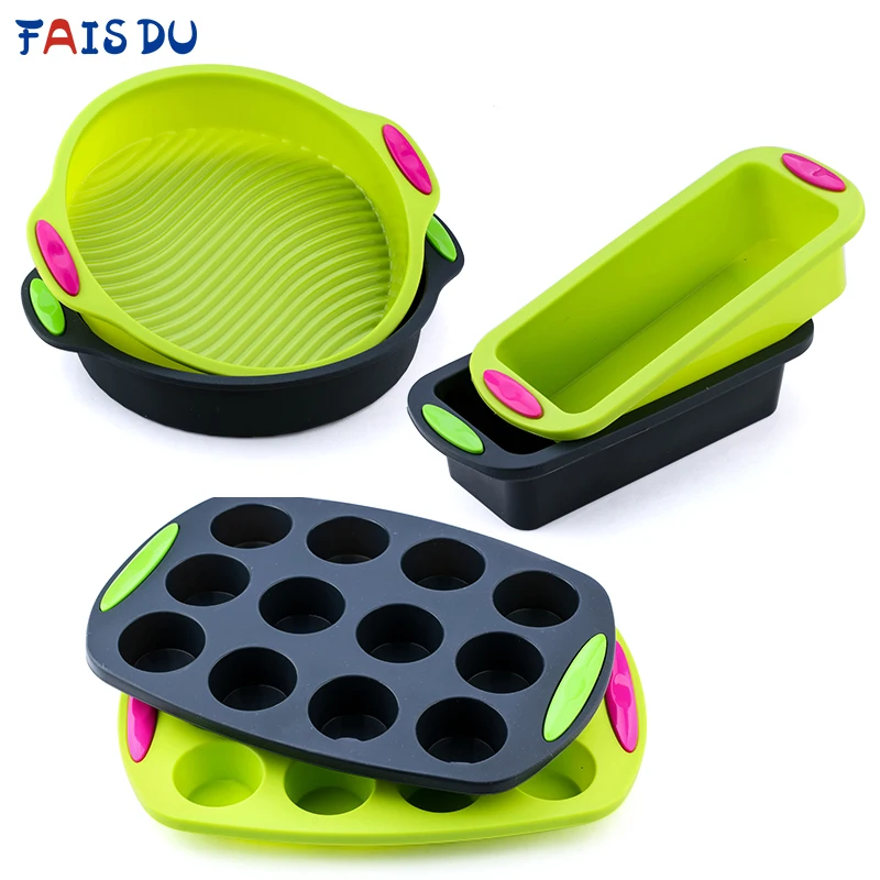 Фото Silicone High-end Household Rectangular Toast High Temperature Resistant Round Cake Mold Non-stick Oven Available Baking Tools | Дом и сад