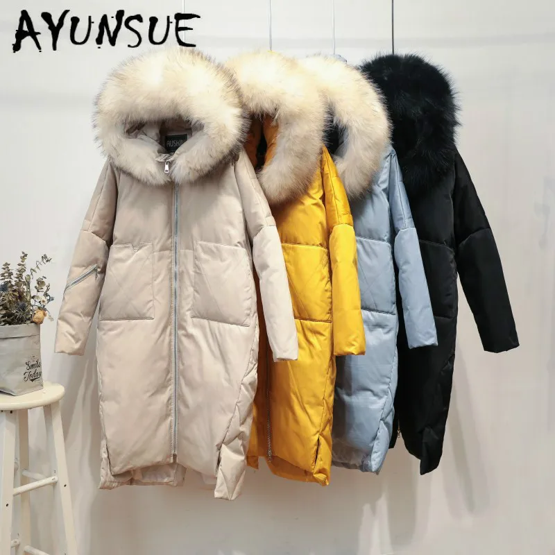 AYUNSUE Winter Coat Women Parka Oversized White Duck Down Jacket Women Big Fur Collar Down Coat Hooded Puffer Jacket 0821 YY1418
AYUNSUE Winter Coat Women Parka Oversized White Duck Down Jacket Women Big Fur Collar Down Coat Hooded Puffer Jacket 0821 YY1418