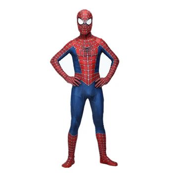 

Raimi Spiderman Costume 3D Printed Kids/Adult Lycra Spandex Spider-man Costume For Halloween Cosplay Zentai Suit Free Shipping