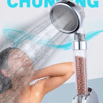Shower Bath Head Adjustable 3 Mode High Pressure Stone Stream Handheld Shower Head With Negative Ion Activated Ceramic Balls
Shower Bath Head Adjustable 3 Mode High Pressure Stone Stream Handheld Shower Head With Negative Ion Activated Ceramic Balls