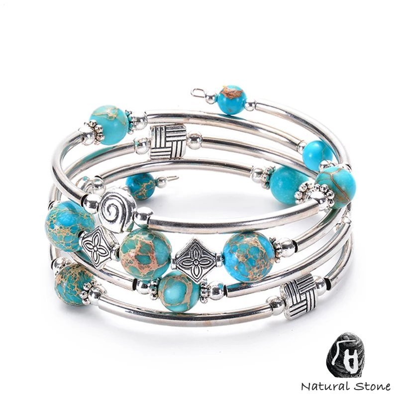 2020 Trendy Wrist Arm Bracelet For Women Bohemia Multi-layer Copper Tube Wrap Natural Stone Bead Bracelets Bangles 
2020 Trendy Wrist Arm Bracelet For Women Bohemia Multi-layer Copper Tube Wrap Natural Stone Bead Bracelets Bangles