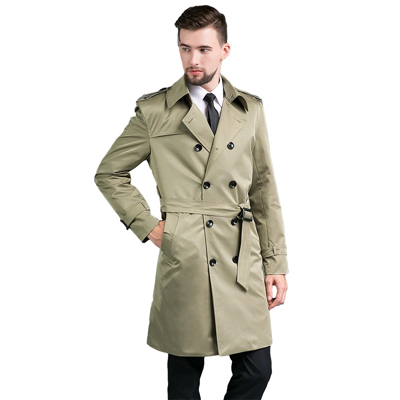 Men's Spring Autumn Outerwear Fashion Medium Length Trench Coats 4XL Double Breasted Long Men's Trench Coat British Coat 2020
Men's Spring Autumn Outerwear Fashion Medium Length Trench Coats 4XL Double Breasted Long Men's Trench Coat British Coat 2020