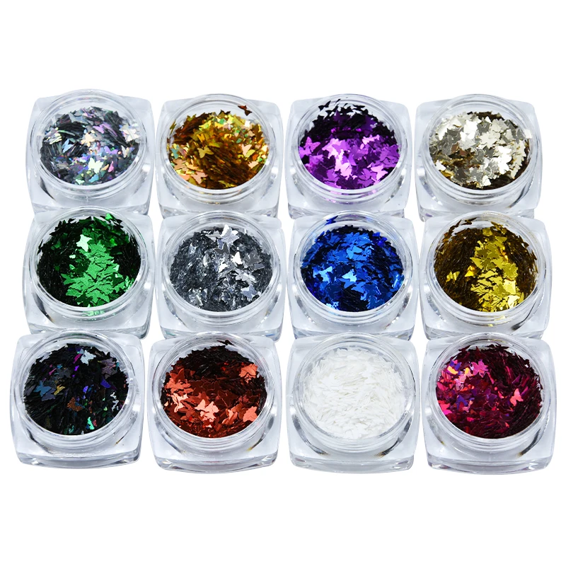 12Box(3ML Jars)/Set Nail Art Flake 12-Colors (Gold/Silver/Red...) Ultra-thin Holographic Butterfly Flakes Nail Glitter Flakes x1
12Box(3ML Jars)/Set Nail Art Flake 12-Colors (Gold/Silver/Red...) Ultra-thin Holographic Butterfly Flakes Nail Glitter Flakes x1