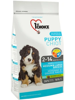 1ST CHOICE 1ST CHOICE PUPPY MEDIUM & LARGE BREEDS for puppies of medium and large breeds of chicken
1ST CHOICE 1ST CHOICE PUPPY MEDIUM & LARGE BREEDS for puppies of medium and large breeds of chicken