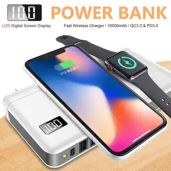 3 In 1 Qi Power Bank 10000mAh LCD Digital Display Wireless Portable Mobiles Phone Battery Charger Fast Charger AU/EU/UK/US Plug
3 In 1 Qi Power Bank 10000mAh LCD Digital Display Wireless Portable Mobiles Phone Battery Charger Fast Charger AU/EU/UK/US Plug