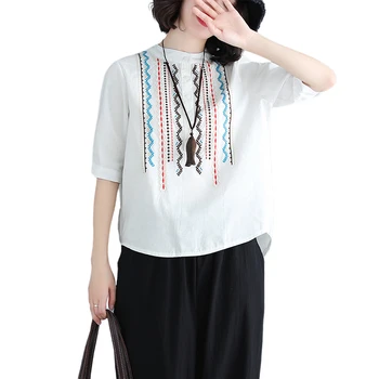 Vintage Embroidery White Shirts For Women 2020 Summer India Folk Slim Casual Female Shirts Outwear Coat Tops
Vintage Embroidery White Shirts For Women 2020 Summer India Folk Slim Casual Female Shirts Outwear Coat Tops