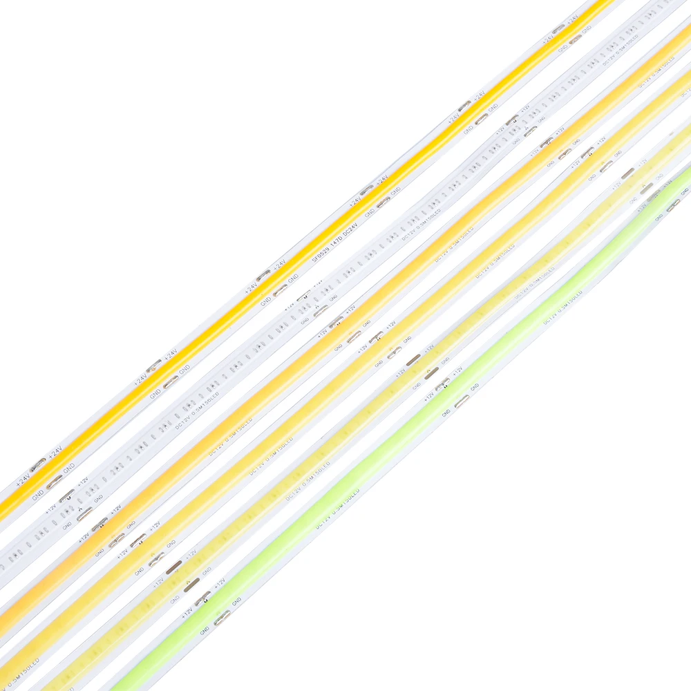 Flexible FR4 COB LED Strip Light DC12V High Density 300leds/m Cuttable RA80 No Spot Linear for Dance Party Home Decor DIY Light
Flexible FR4 COB LED Strip Light DC12V High Density 300leds/m Cuttable RA80 No Spot Linear for Dance Party Home Decor DIY Light