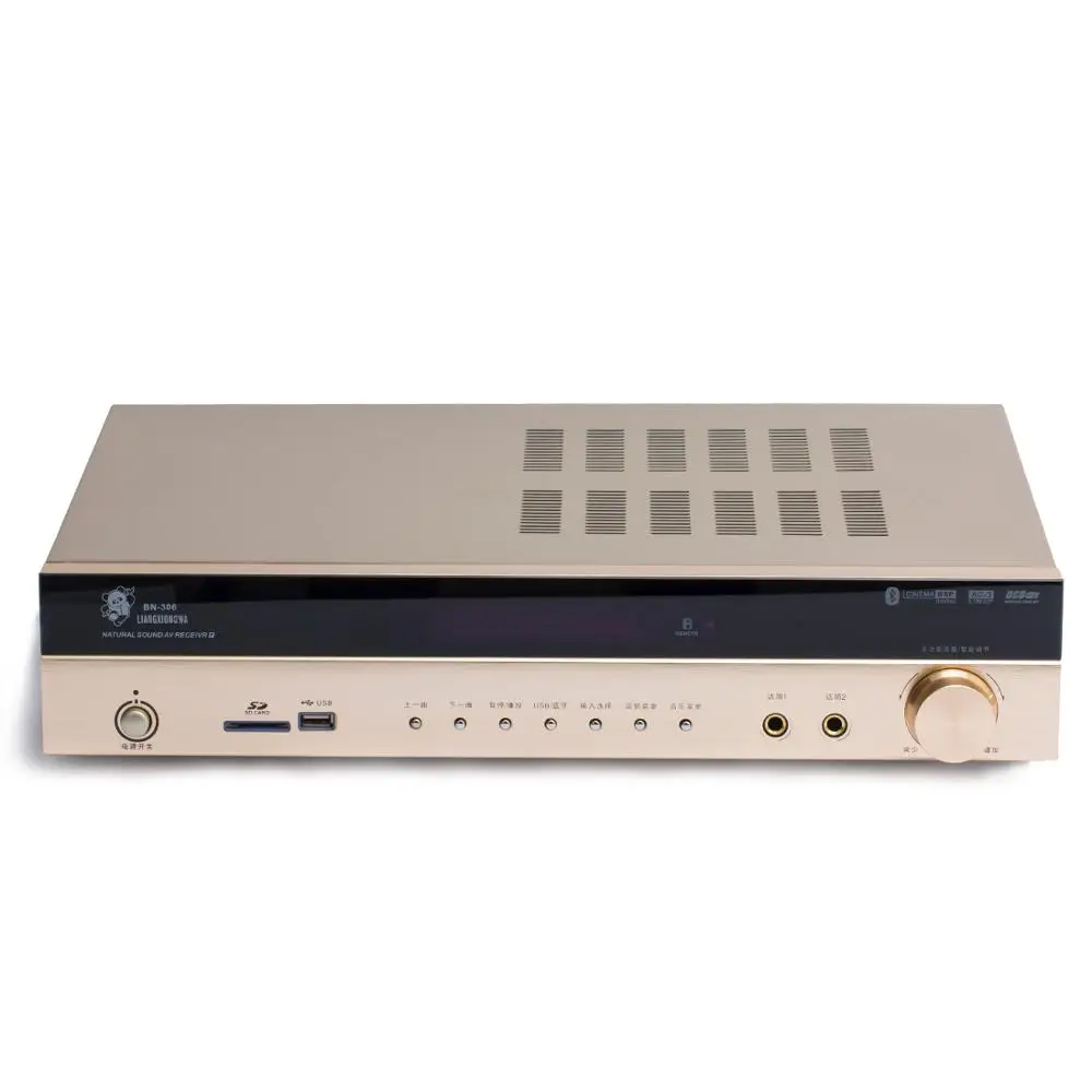 4.0 Bluetooth USB SD fiber coaxial lossless AC-3 decoding input 5.1 surround sound home theater amplifier
4.0 Bluetooth USB SD fiber coaxial lossless AC-3 decoding input 5.1 surround sound home theater amplifier