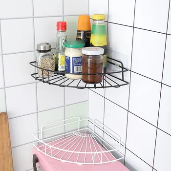 Metal Triangle Wall-mounted Storage Shelves Punching Storage Racks Nordic Corner Multi-function Suction Cup Kitchen Bathroom 
Metal Triangle Wall-mounted Storage Shelves Punching Storage Racks Nordic Corner Multi-function Suction Cup Kitchen Bathroom