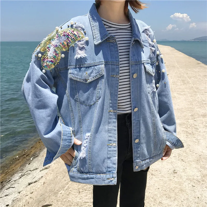Studded Pearl Denim Jacket Women Jeans Jacket Vintage 80s Oversize Long Sleeve Basic Jackets Plus Size 5XL
Studded Pearl Denim Jacket Women Jeans Jacket Vintage 80s Oversize Long Sleeve Basic Jackets Plus Size 5XL