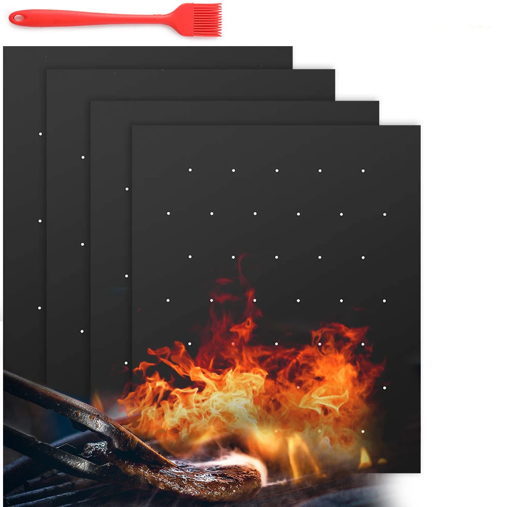 2pcs Non-stick BBQ Grill Mat with holes Baking Mat Barbecue Sheet Cooking Grilling Pad Heat Resistance Easy Cleaned Kitchen Tool
2pcs Non-stick BBQ Grill Mat with holes Baking Mat Barbecue Sheet Cooking Grilling Pad Heat Resistance Easy Cleaned Kitchen Tool