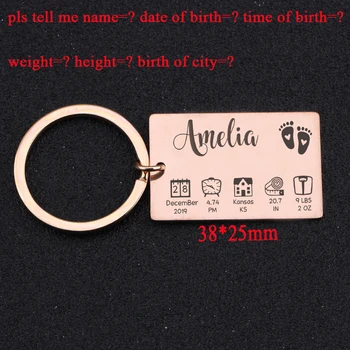 Baby Stats Keychain For New Dad New Mom Gift Customized Baby's Information Birth Announcement Jewelry Baby Exclusive Key Ring 
Baby Stats Keychain For New Dad New Mom Gift Customized Baby's Information Birth Announcement Jewelry Baby Exclusive Key Ring