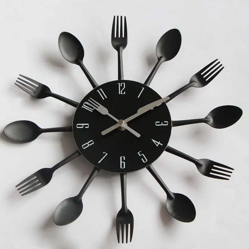 Factory Wholesale Creative Wall Clock Kitchen Restaurant Knife And Fork Clock Black And White with Pattern Spork Clock
Factory Wholesale Creative Wall Clock Kitchen Restaurant Knife And Fork Clock Black And White with Pattern Spork Clock