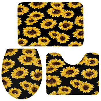 3 Pieces Bathroom Set Sunflower Plant Natural Yellow Bath Set Toilet Cover Mat Pedestal Rug Non-Slip Bathroom Rug Set
3 Pieces Bathroom Set Sunflower Plant Natural Yellow Bath Set Toilet Cover Mat Pedestal Rug Non-Slip Bathroom Rug Set