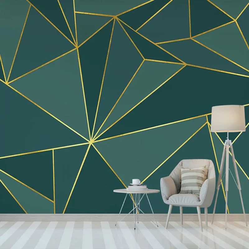 

Современные Простые геометрические 3D обои с золотыми линиями, фоновые обои для гостиной, спальни, Настенный декор, настенные наклейки