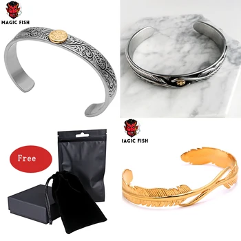 Cuff Bracelets/Stainless Steel/Bracelets Bangles for Women Feather Viking Bracelet Men Wristband Fashion Jewelry 2020 Luxury
Cuff Bracelets/Stainless Steel/Bracelets Bangles for Women Feather Viking Bracelet Men Wristband Fashion Jewelry 2020 Luxury