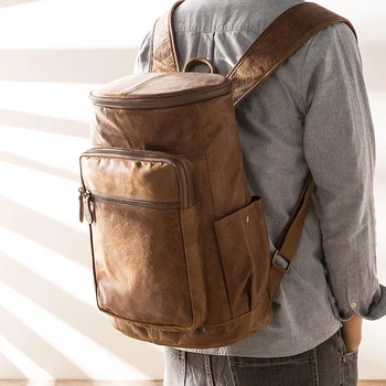 Leather Retro Men's Backpack College Student Bag Personalized Leather Computer Backpack Large Capacity Travel Bag Cow Leather
Leather Retro Men's Backpack College Student Bag Personalized Leather Computer Backpack Large Capacity Travel Bag Cow Leather
