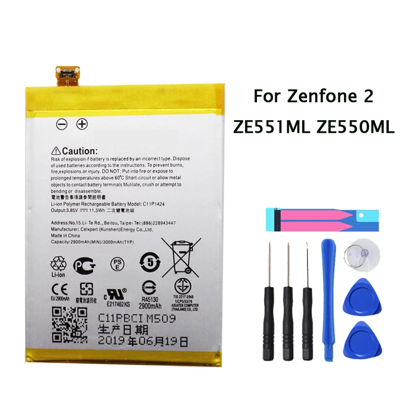 C11P1424 Original Battery with 3000mAh for Asus Fonepad, ZenFone2, Z008D, ZE551ML, ZE550ML, Z00ADB, ZenFone2 Phone+ Free Tools
C11P1424 Original Battery with 3000mAh for Asus Fonepad, ZenFone2, Z008D, ZE551ML, ZE550ML, Z00ADB, ZenFone2 Phone+ Free Tools