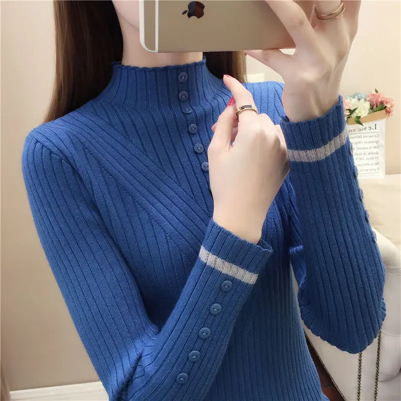 Half turtleneck sweater women 2019 new Korean knitted bottoming shirt slim-fit winter | Женская одежда