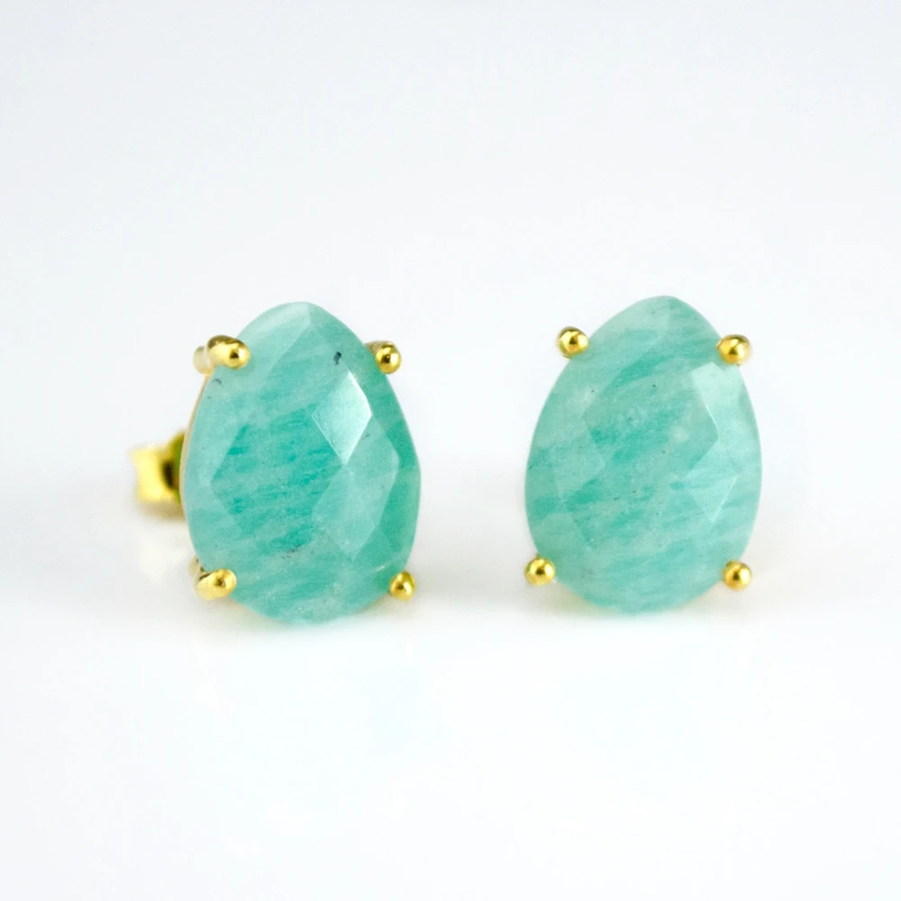 Simple Tear Drop Amazonite Stud Earrings Fashion Aqua Gemstones Crystal Gold Earring Dainty Jewelry Anniversary Birthday Gift 
Simple Tear Drop Amazonite Stud Earrings Fashion Aqua Gemstones Crystal Gold Earring Dainty Jewelry Anniversary Birthday Gift