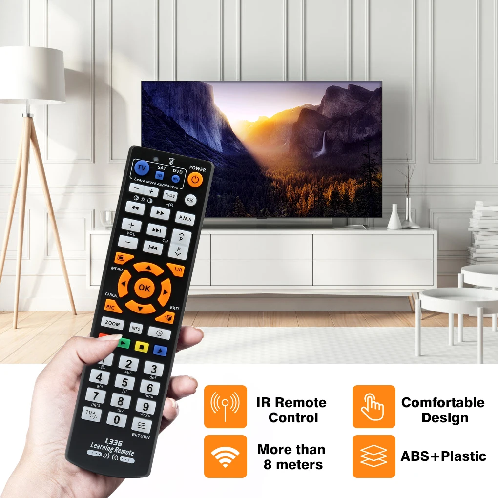 Universal Smart L336 IR Remote Control With Learning Function Copy for TV CBL DVD SAT STB DVB HIFI TV BOX VCR STR-T
Universal Smart L336 IR Remote Control With Learning Function Copy for TV CBL DVD SAT STB DVB HIFI TV BOX VCR STR-T