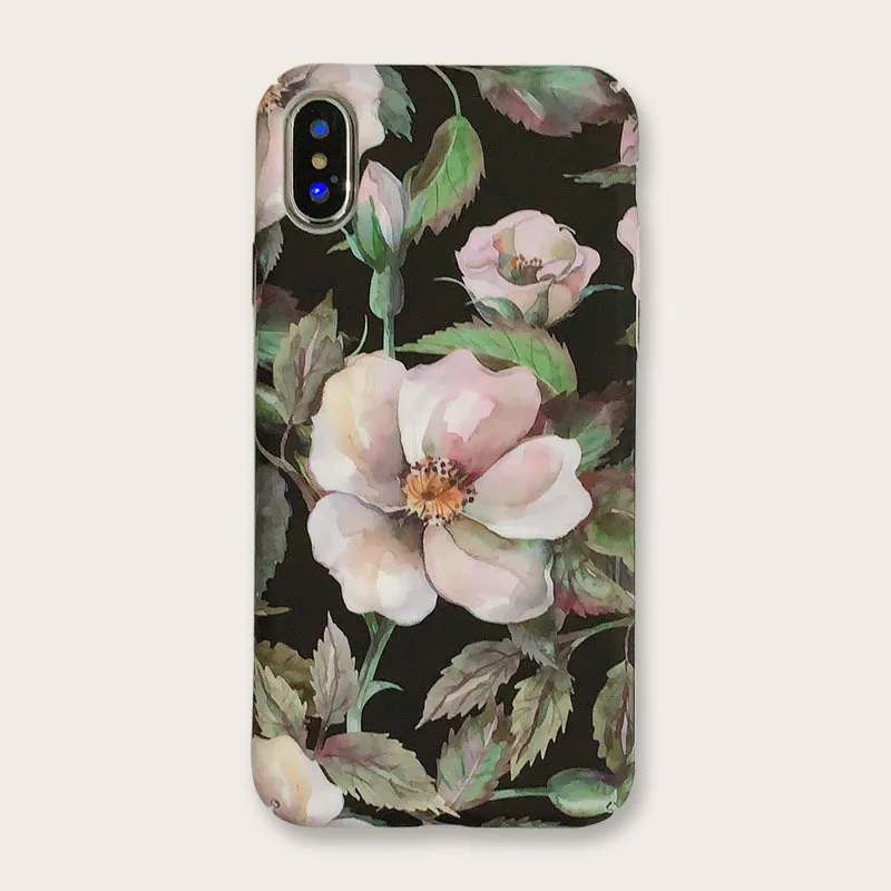 

Hard shell water sticker flower mobile phone protective case for iphone6 / 7P / X TPU all-inclusive mobile phone case