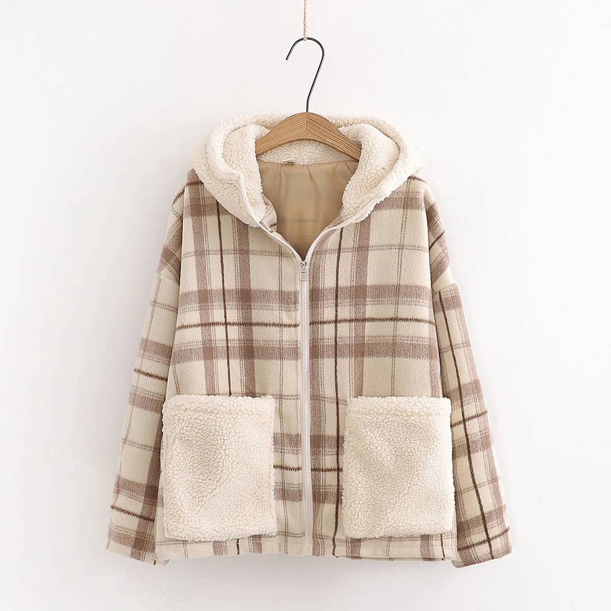 Retro Plaid Woolen Coat Women's Winter New Style Joint Berber Fleece Students Hooded Woolen Cloth Tops S30016
Retro Plaid Woolen Coat Women's Winter New Style Joint Berber Fleece Students Hooded Woolen Cloth Tops S30016