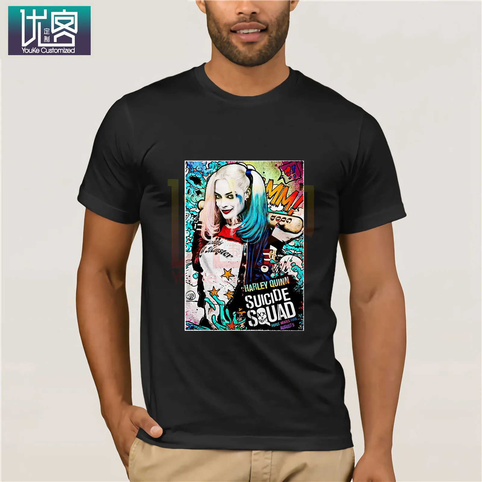 Футболка Отряд Самоубийц футболка с героями Харли Куинн Джокер топы футболки