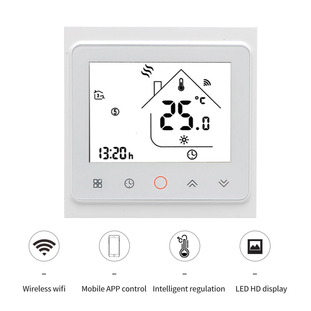 WiFi APP Control Circulation Programmable Thermostat for Underfloor Heating System with Amazon Echo,Google Home etc MKBHT-002
WiFi APP Control Circulation Programmable Thermostat for Underfloor Heating System with Amazon Echo,Google Home etc MKBHT-002