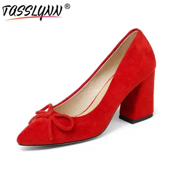 TASSLYNN 2020 Women Pumps Hoof Heels Slip on Butterfly-knot Shoes Sweet Style Ladies Shallow Pumps Pointed Toe Size 34-43
TASSLYNN 2020 Women Pumps Hoof Heels Slip on Butterfly-knot Shoes Sweet Style Ladies Shallow Pumps Pointed Toe Size 34-43