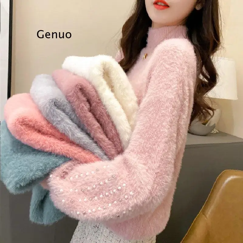 Women Sweater 2022 New Arrival Autumn and Winter Loose Female Pullover Sweater Mink Hair Korean Style Student Knitted Tops
Women Sweater 2022 New Arrival Autumn and Winter Loose Female Pullover Sweater Mink Hair Korean Style Student Knitted Tops