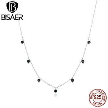 Black Beaded Necklaces BISAER 925 Sterling Silver & Black Dangle Beads Pendant Necklaces for Women Silver Jewelry ECN392
Black Beaded Necklaces BISAER 925 Sterling Silver & Black Dangle Beads Pendant Necklaces for Women Silver Jewelry ECN392