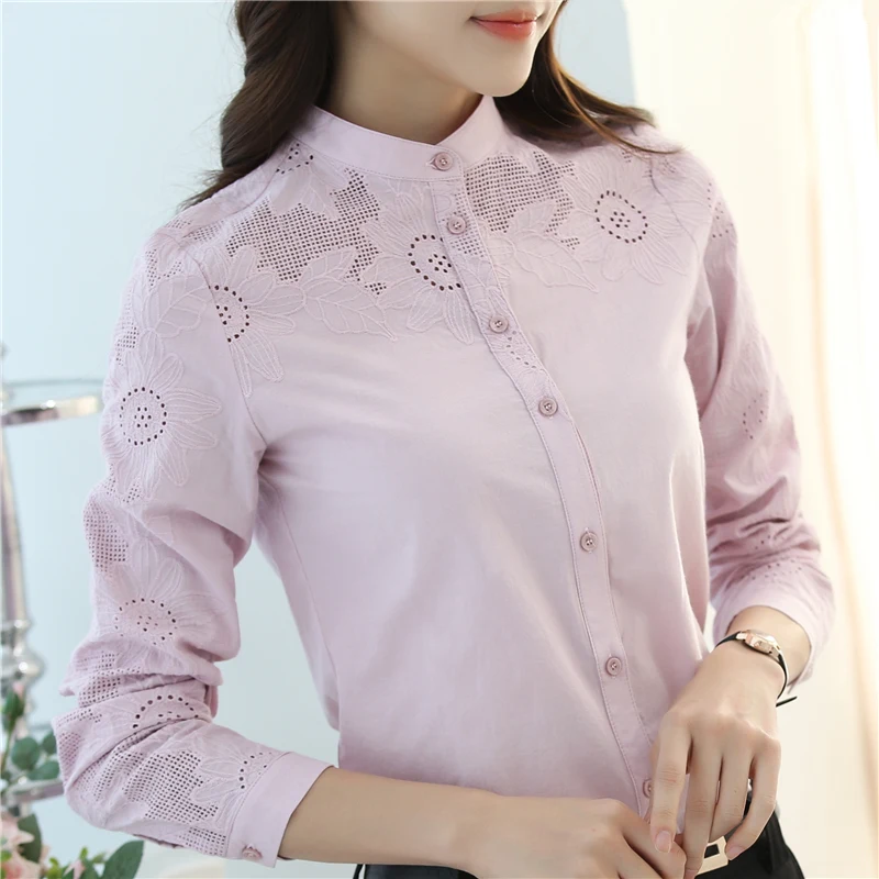 COIGARSAM Korea Style Shirt Womens tops New Spring Office Lady Full Sleeve Embroidery Chiffon Solid Women shirts Rose Grey 8915
COIGARSAM Korea Style Shirt Womens tops New Spring Office Lady Full Sleeve Embroidery Chiffon Solid Women shirts Rose Grey 8915