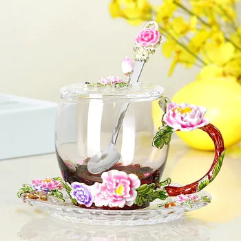 High-grade Peony Enamel Mugs Coffee cup Crystal Glass Cups and mugs Tea Cup Drinkware Gift Couple Mug For Lover Tea Set
High-grade Peony Enamel Mugs Coffee cup Crystal Glass Cups and mugs Tea Cup Drinkware Gift Couple Mug For Lover Tea Set