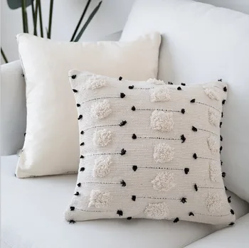 White Black Geometric Cotton Cushion Cover Cut flowers Round Embroidery Pillow Cover 45x45cm/30x50cm Sofa Bed Home Decoration
White Black Geometric Cotton Cushion Cover Cut flowers Round Embroidery Pillow Cover 45x45cm/30x50cm Sofa Bed Home Decoration