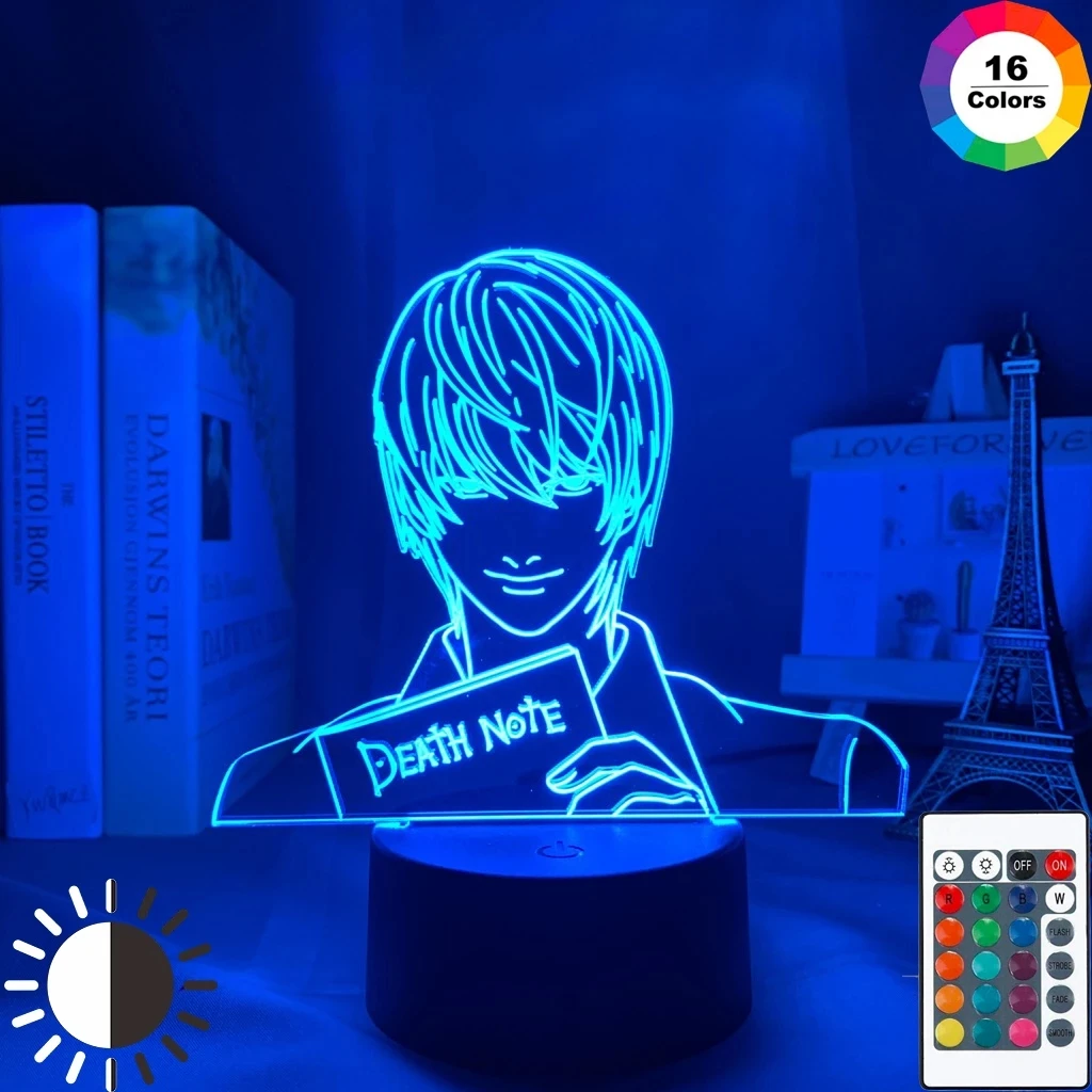 Yagami Light Figure Acrylic LED Night Light Anime Gift Death Note Lamp for Kid Bedroom Decor Lighting Childrens Room Dropshipp
Yagami Light Figure Acrylic LED Night Light Anime Gift Death Note Lamp for Kid Bedroom Decor Lighting Childrens Room Dropshipp